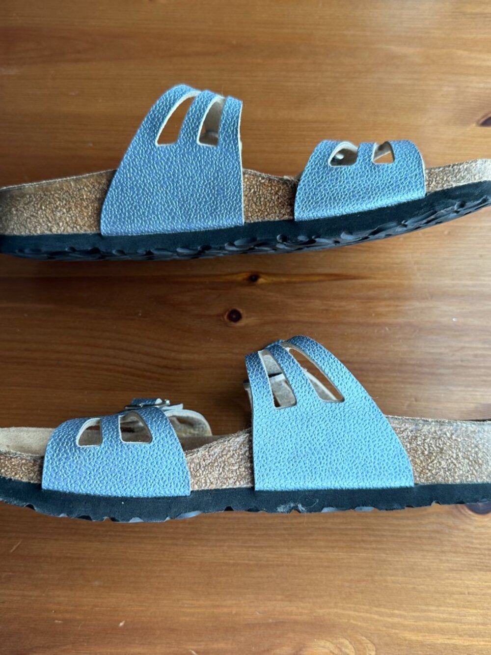 EUC Birkenstock Birki's Silver Metallic Crystal Buckle Granada Sandals - 7/EU 38 - Picture 4 of 12